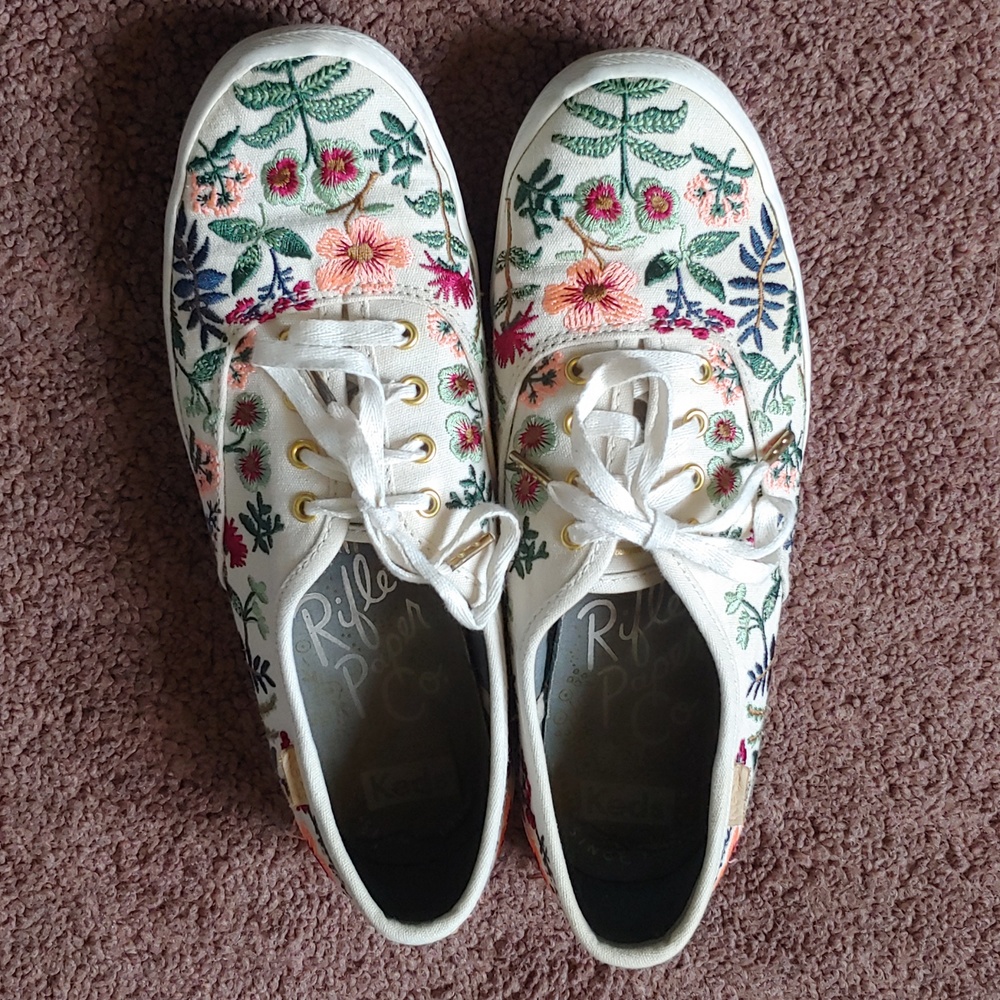 Keds Rifle Paper Co. Floral canvas shoes.